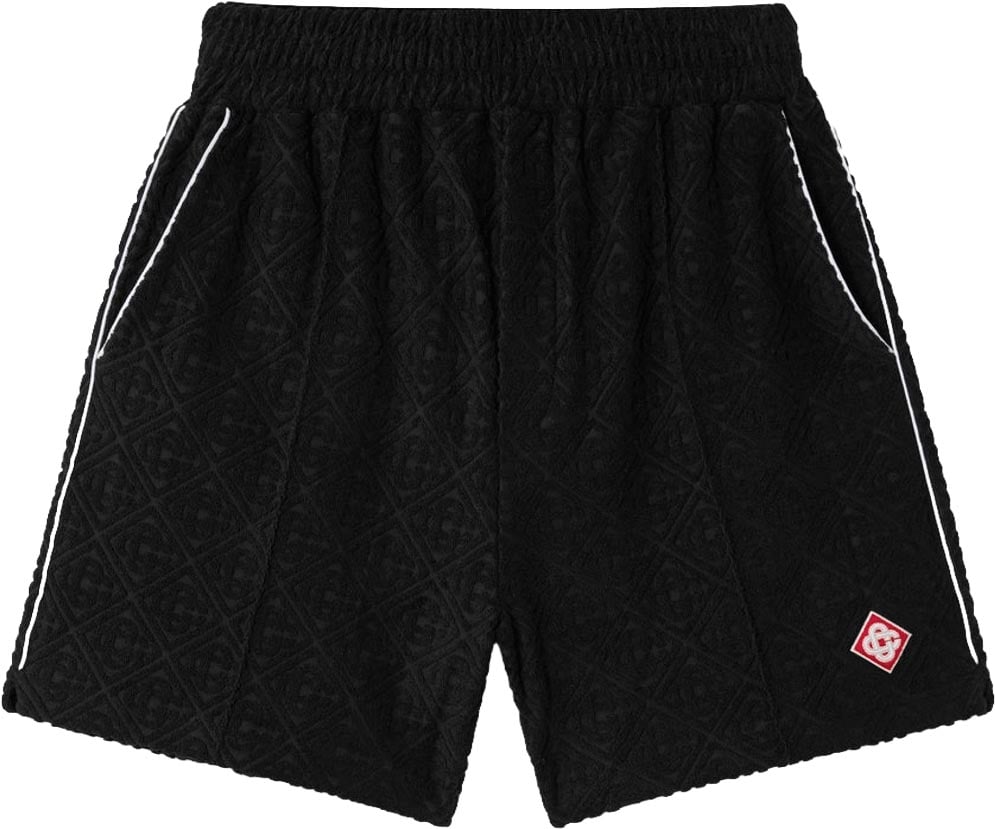 Casablanca SHORTS VAN BADSTOF MET MONOGRAM Zwart