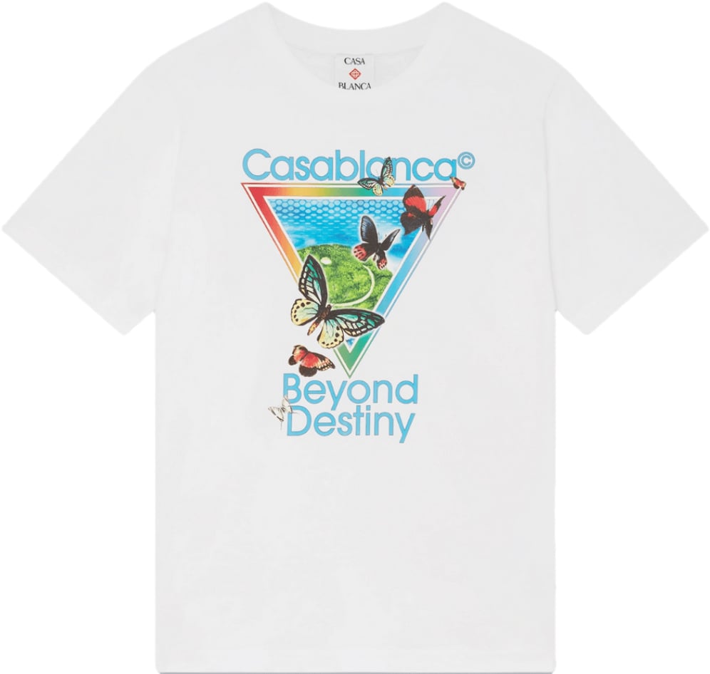 Casablanca TENNIS CLUB ICON BEYOND DESTINY CLASSIC T-SHIRT WHITE Wit