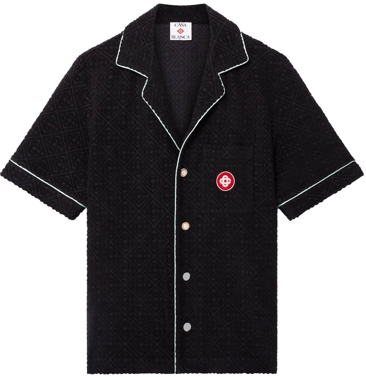 Casablanca Towelling Monogram Shirt black Zwart