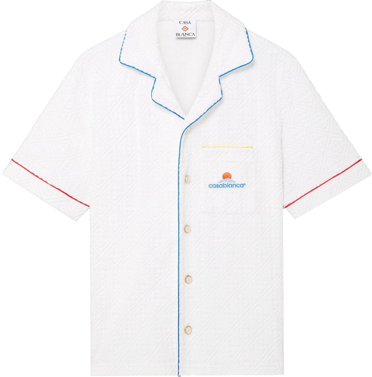 Casablanca Towelling Monogram Shirt white Wit