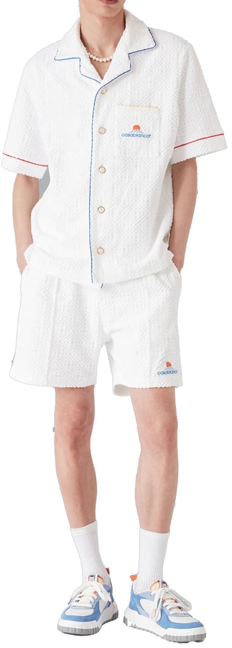 Casablanca Towelling Monogram Shirt white Wit