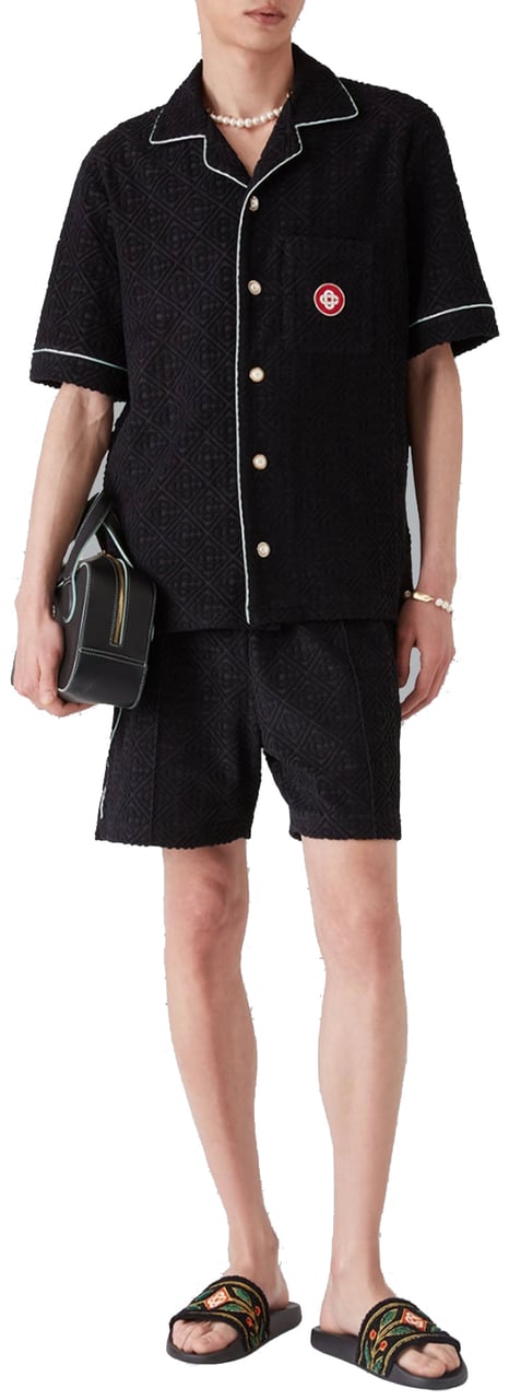 Casablanca Towelling Monogram Short black Zwart