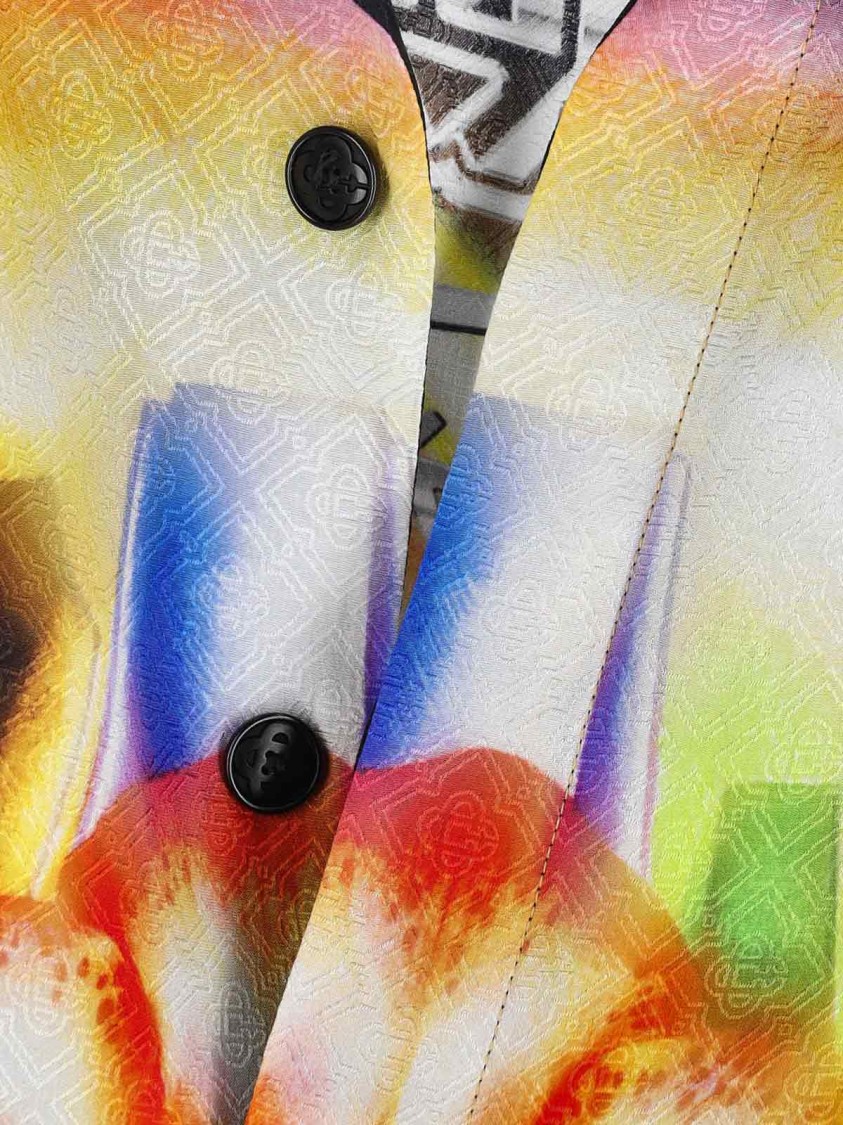 Casablanca Vibrant Multicolour Casual Shirt With Classic Collar Divers