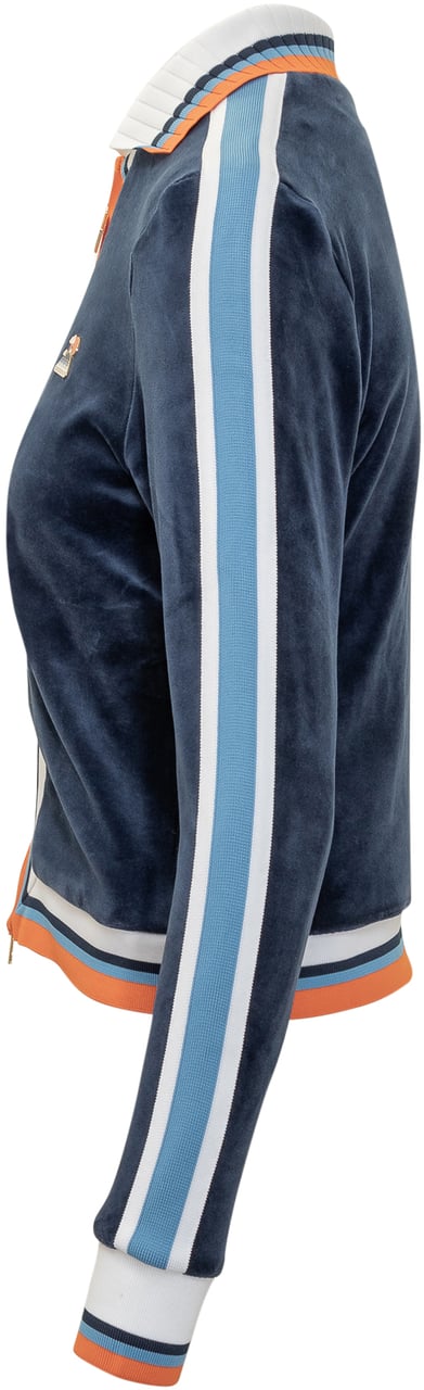 Casablanca Casablanca Maglia Zip Velluto Blauw