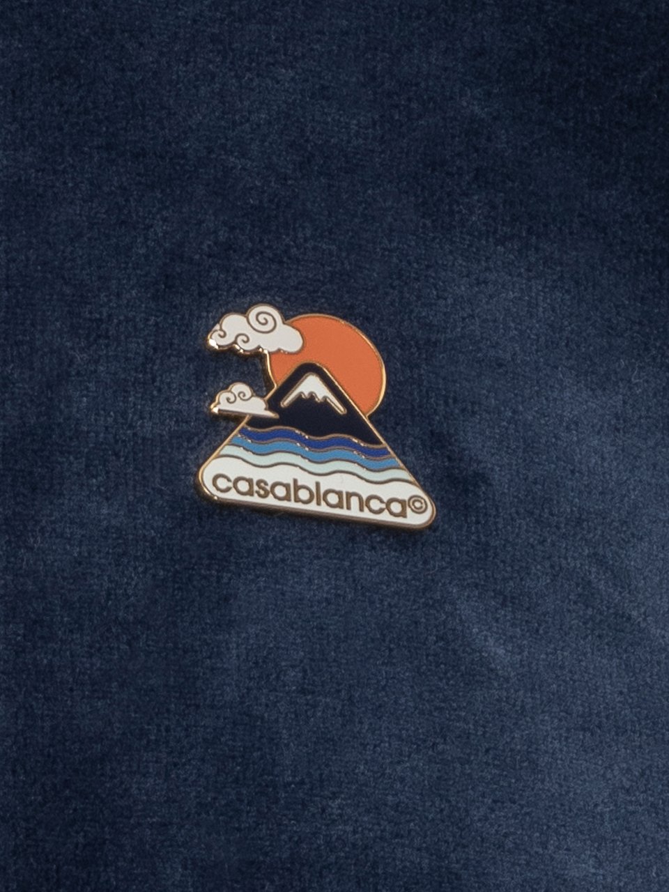 Casablanca Casablanca Maglia Zip Velluto Blauw