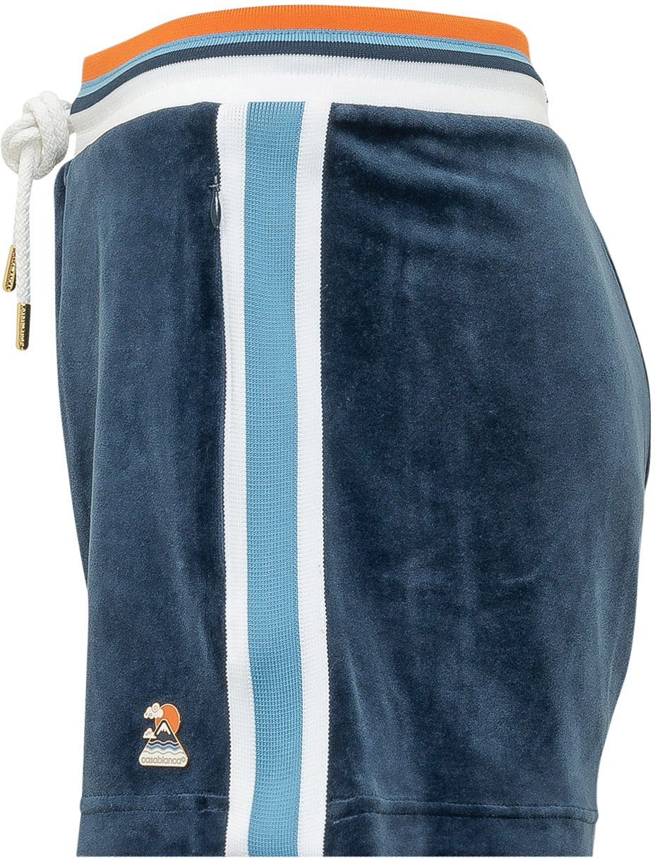 Casablanca Shorts In Velluto Con Coulisse Blauw
