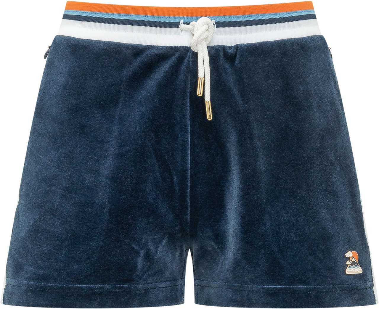 Casablanca Shorts In Velluto Con Coulisse Blauw