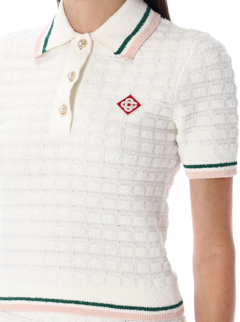 Casablanca Boucle Polo Bianco Wit