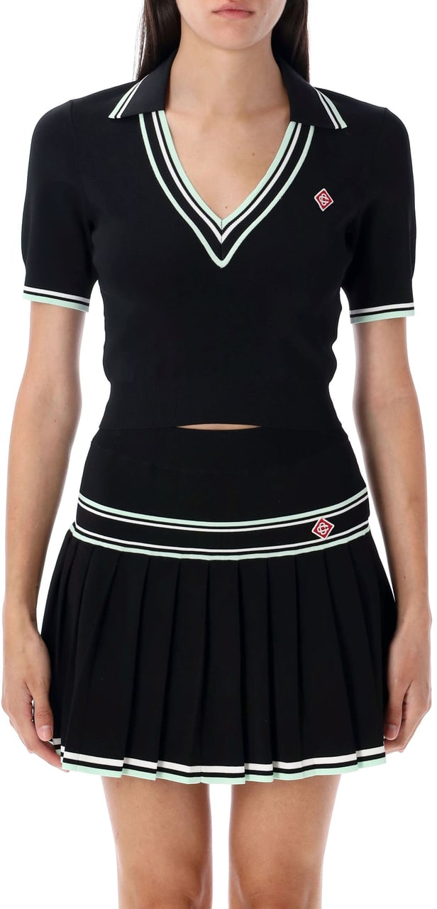 Casablanca Polo Viscosa Nero Zwart