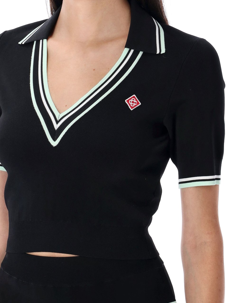 Casablanca Polo Viscosa Nero Zwart