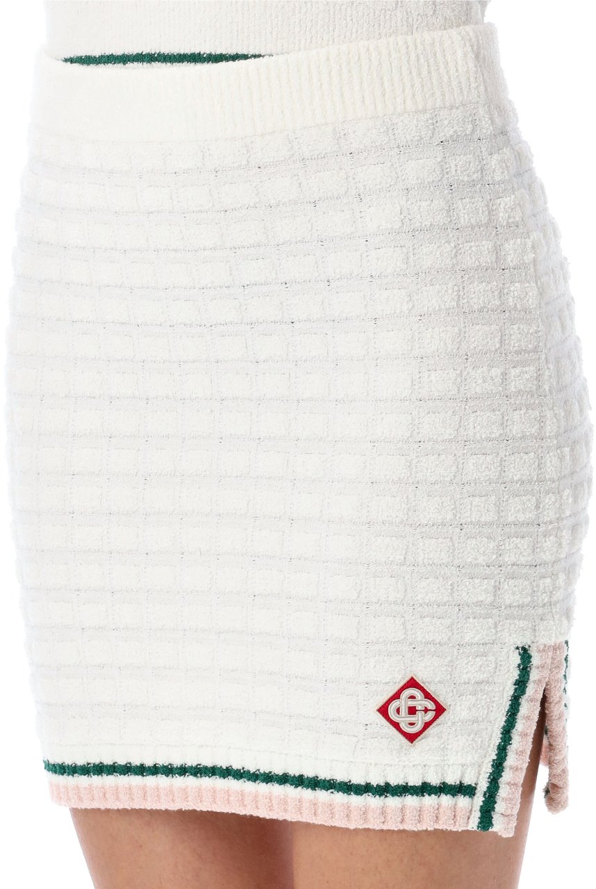 Casablanca Boucle Mini Skirt Bianco Wit