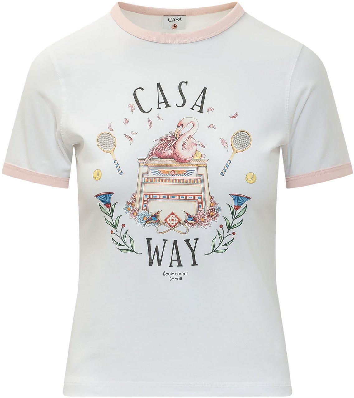 Casablanca T-shirt Longline con Stampa Grafica Wit