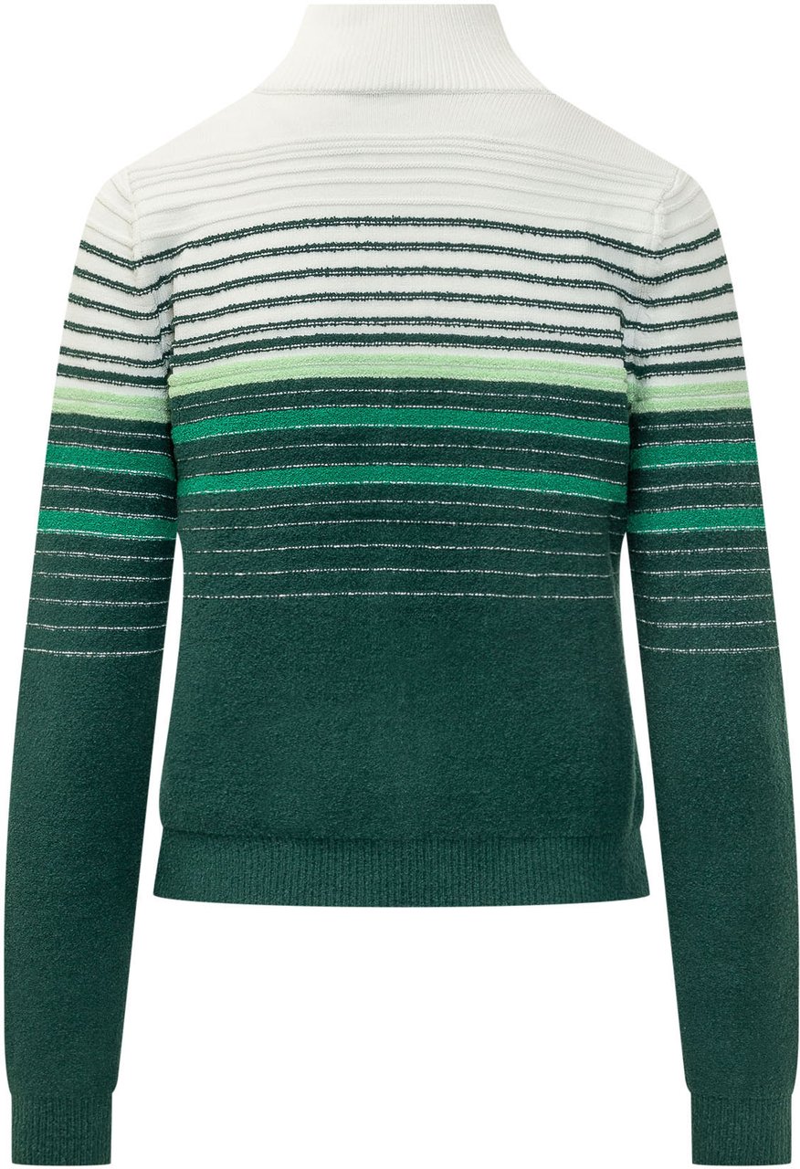 Casablanca Cardigan a Righe con Zip Donkergroen