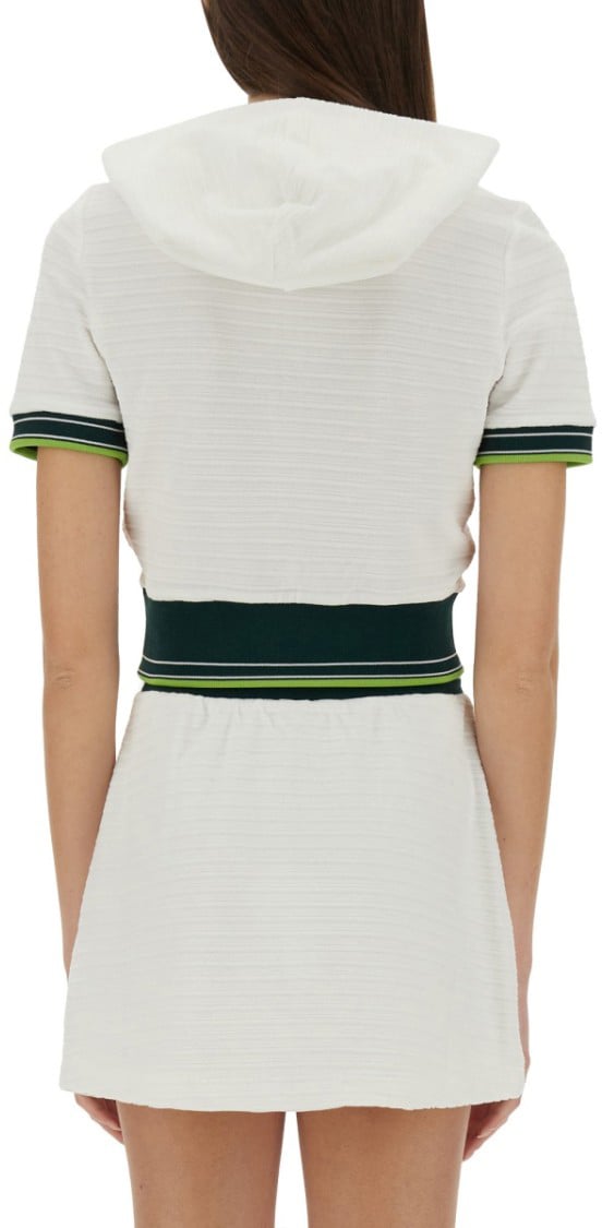 Casablanca Cropped Tennis Shirt With Zip-Up Front Wit