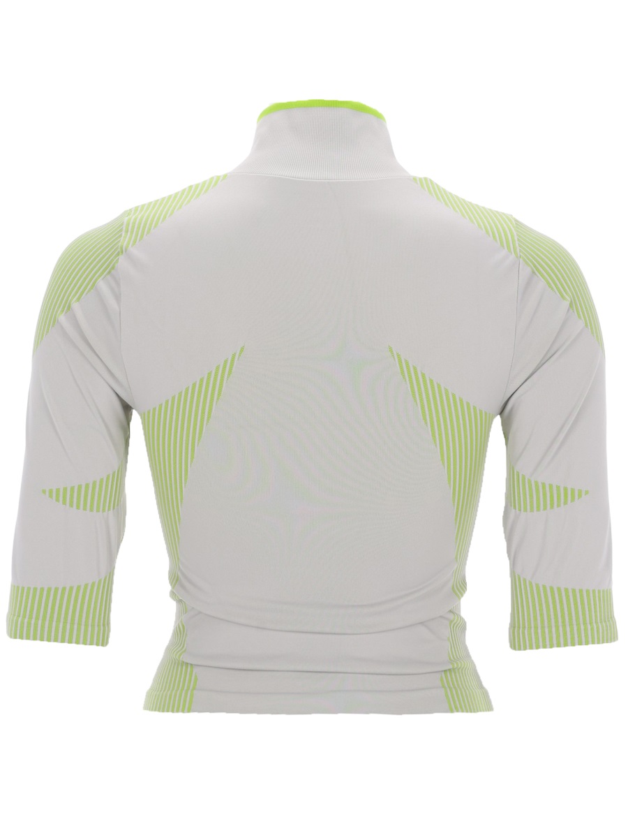Casablanca Light Neutral Polyamide Zip Crop Top Wit
