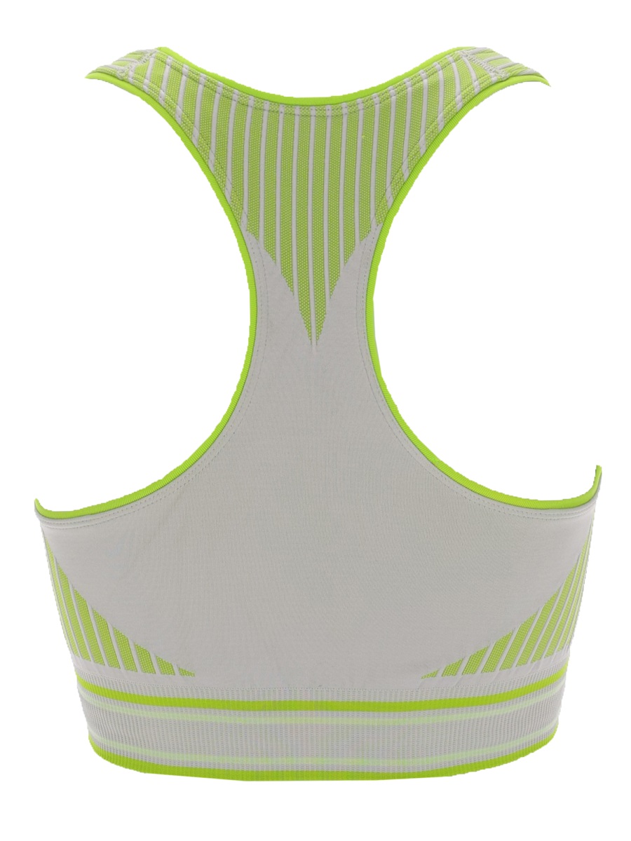 Casablanca Seamless Polyamide-Blend Striped Bralette Top Grijs