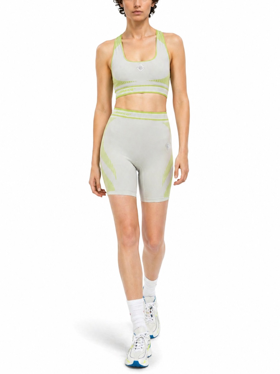 Casablanca Polyamide-Blend Seamless Contrast Striped Shorts Grijs