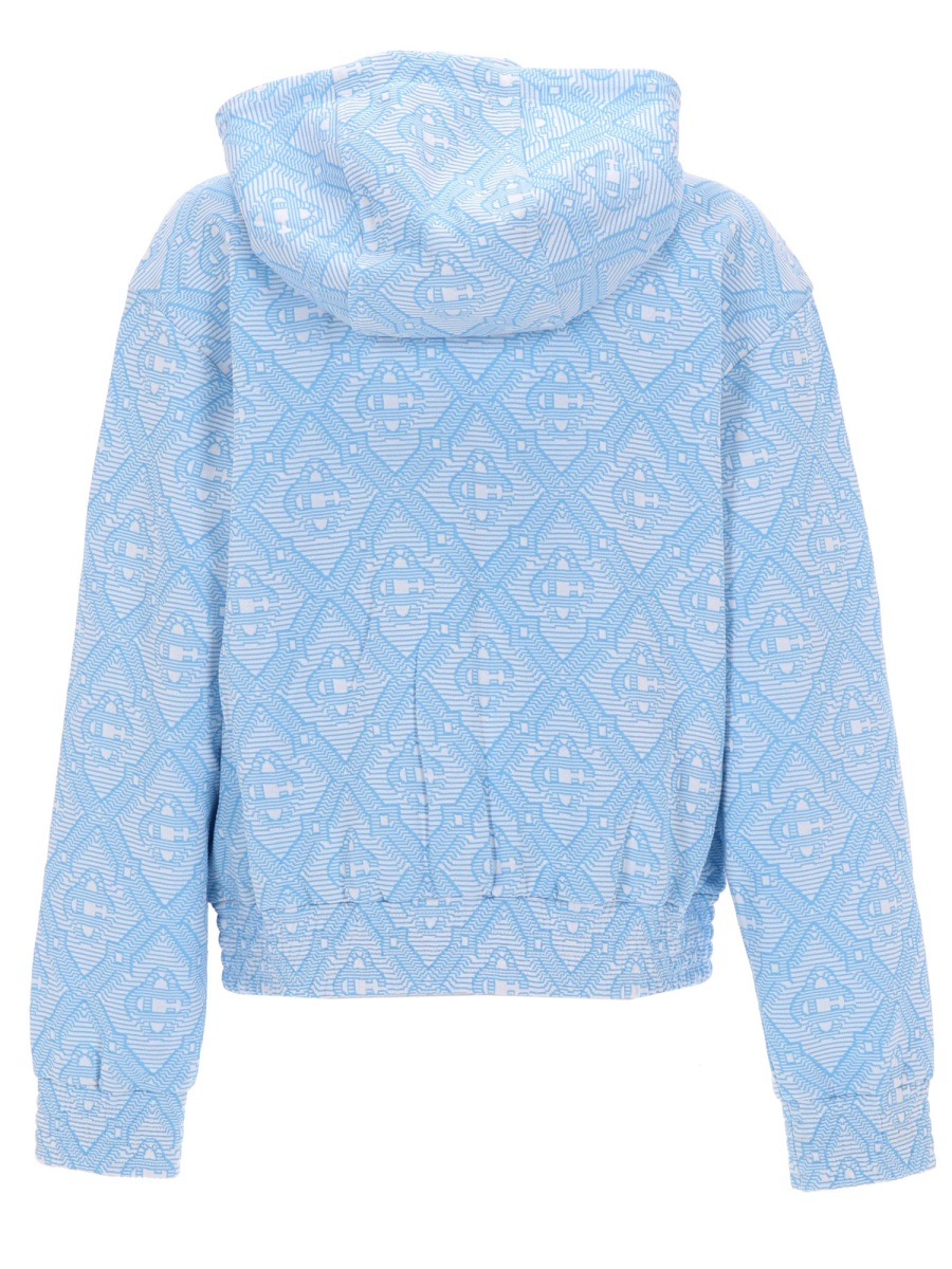 Casablanca Light Blue Geometric Jacquard Hoodie Blauw