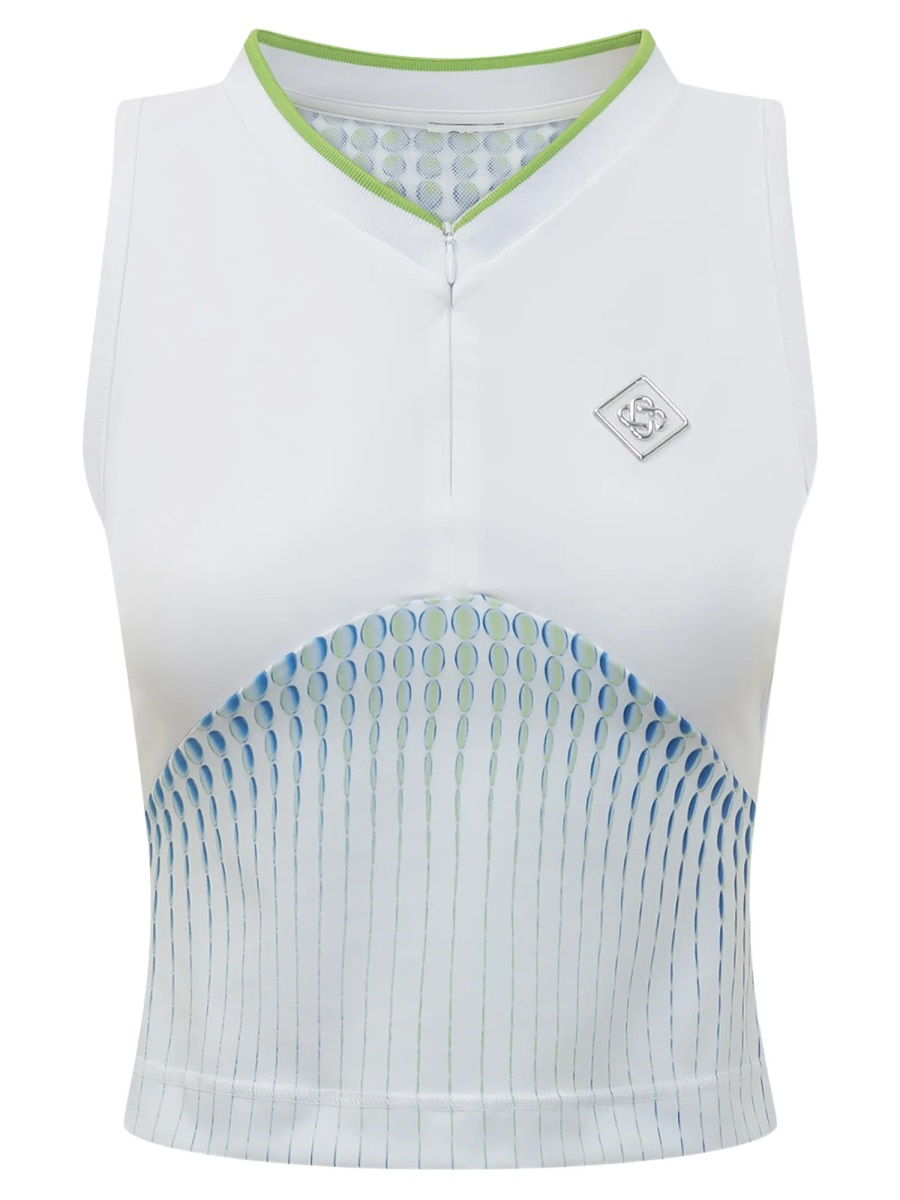 Casablanca White Gradient Dot Pattern Fitted Tank Top Wit