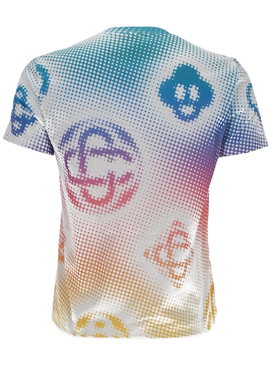 Casablanca White Airbrush Smiley Organic Cotton T-Shirt Wit