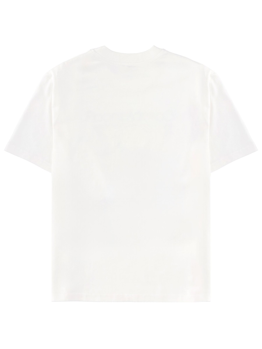 Casablanca Tennis Club Boxy Front Flame Cotton T-Shirt Wit