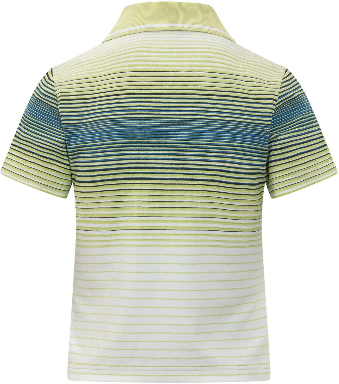 Casablanca Polo a Righe con Colletto e Bottoni Lime