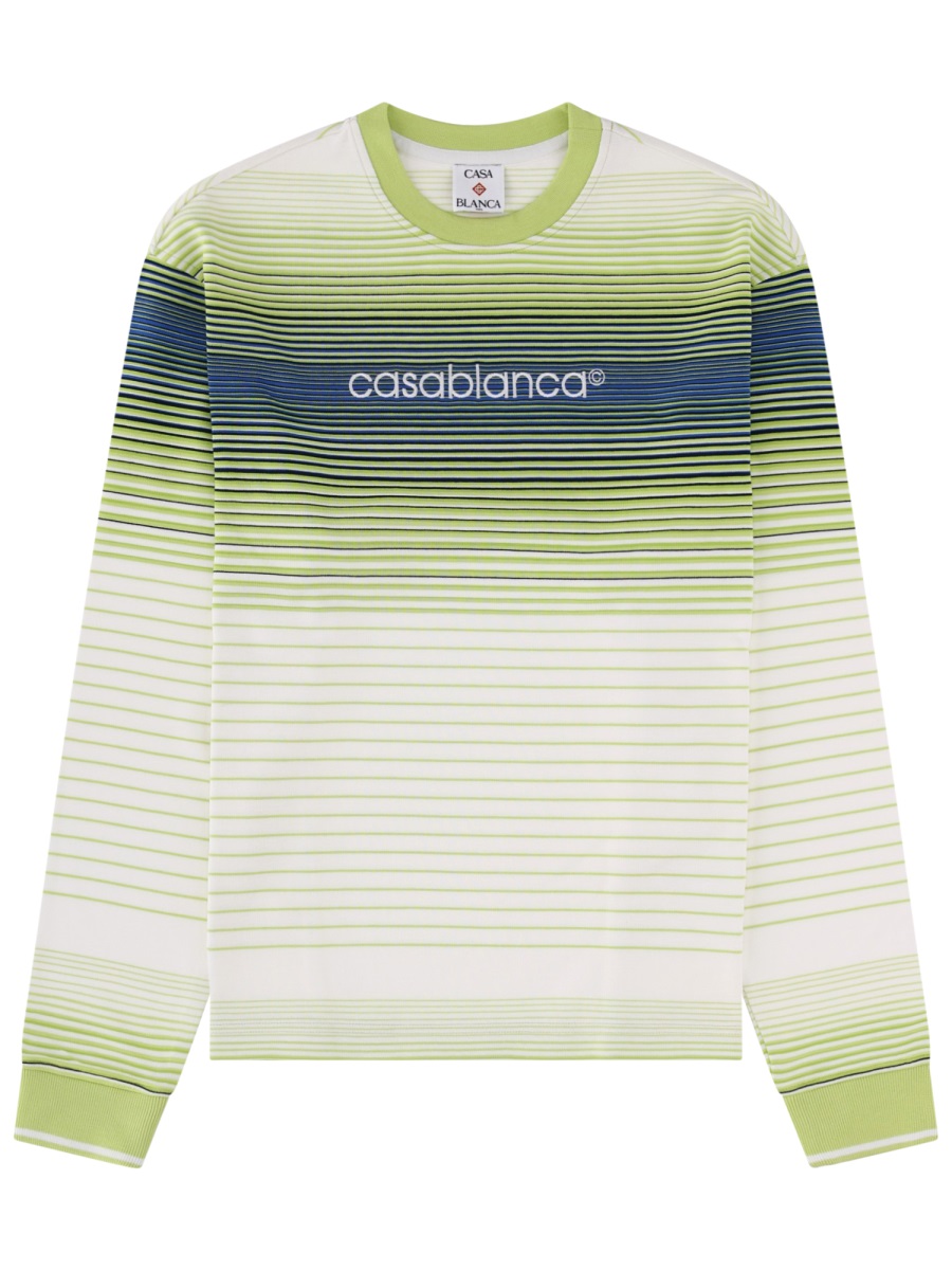 Casablanca Pima Cotton Gradient Stripe T-Shirt Neutraal