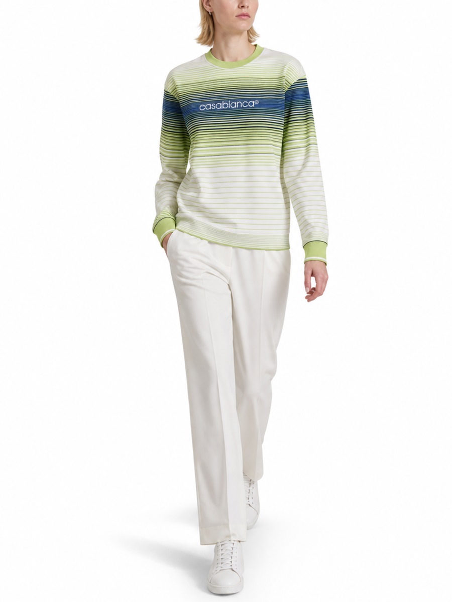 Casablanca Pima Cotton Gradient Stripe T-Shirt Neutraal