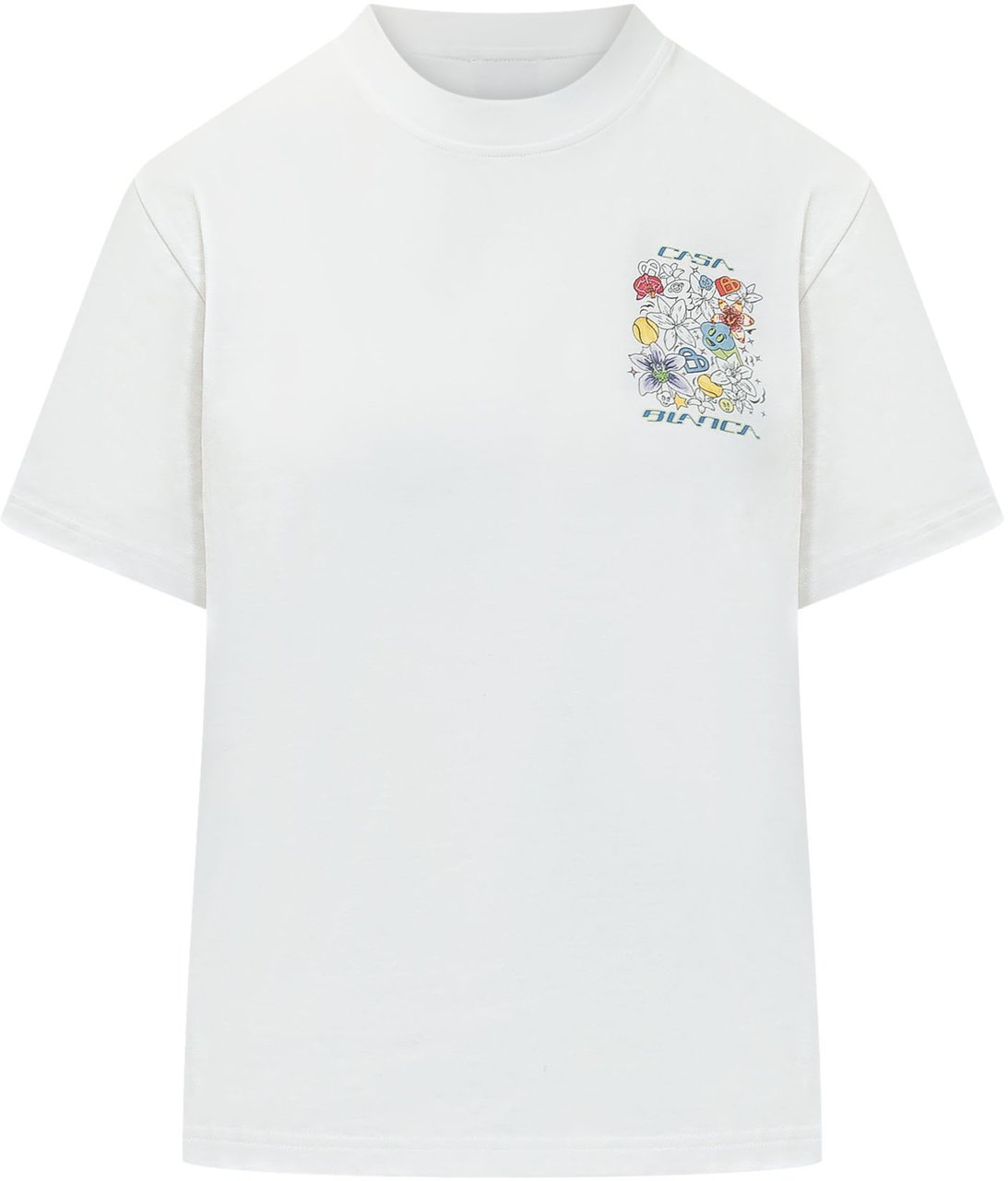 Casablanca T-shirt con Stampa su Petto Wit