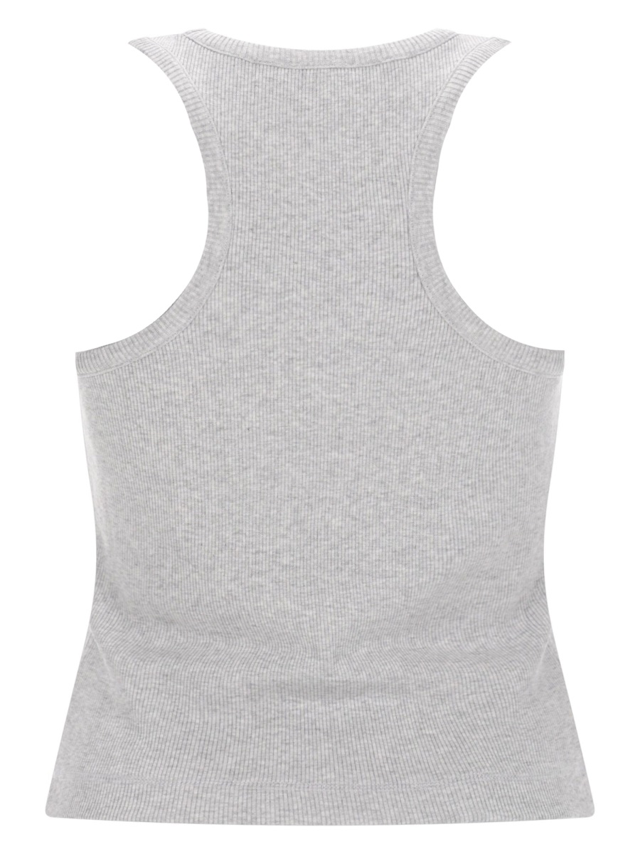 Casablanca Grey Ribbed Fitted Tank Top Wit