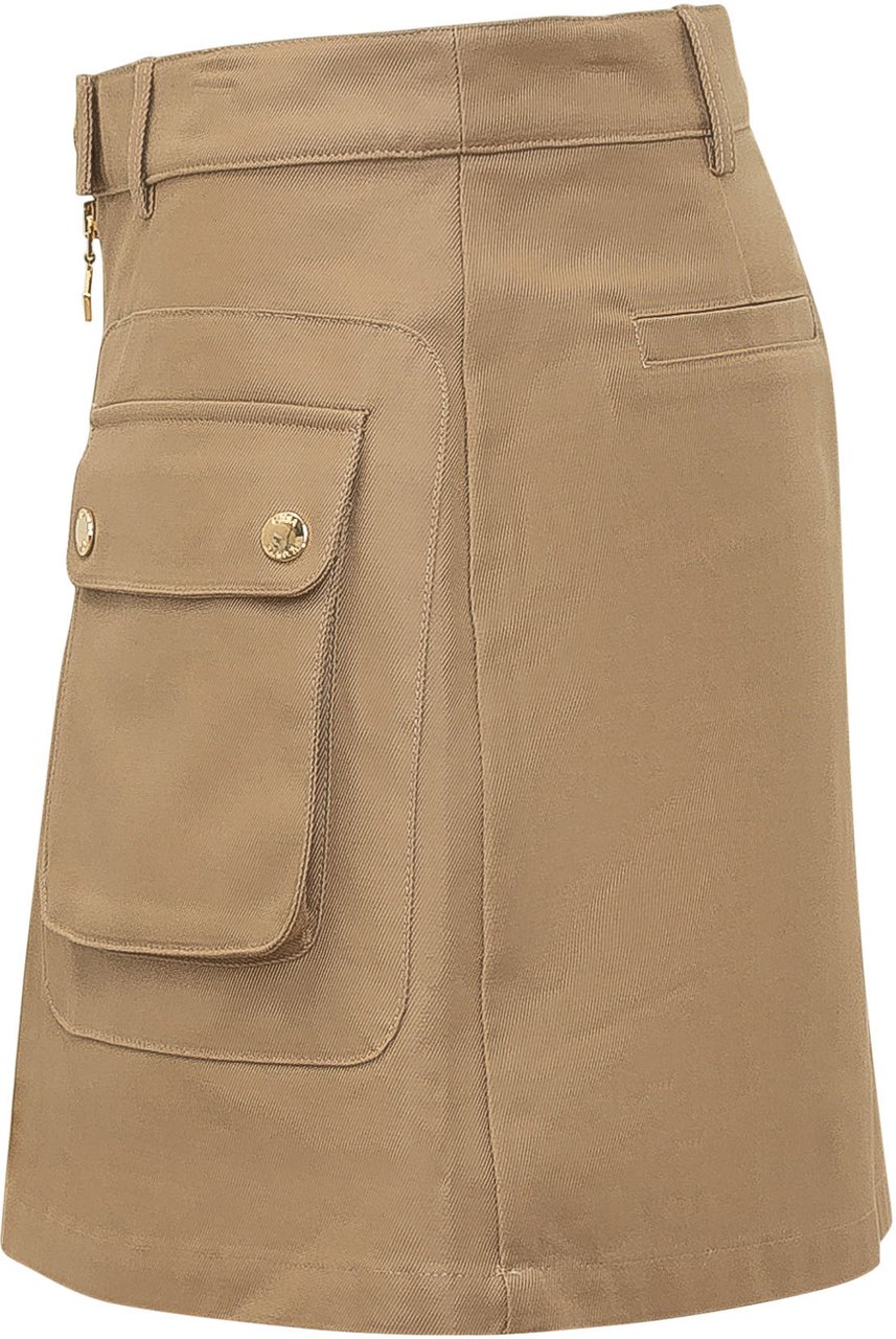 Casablanca Minigonna con Tasche e Zip Frontale Beige