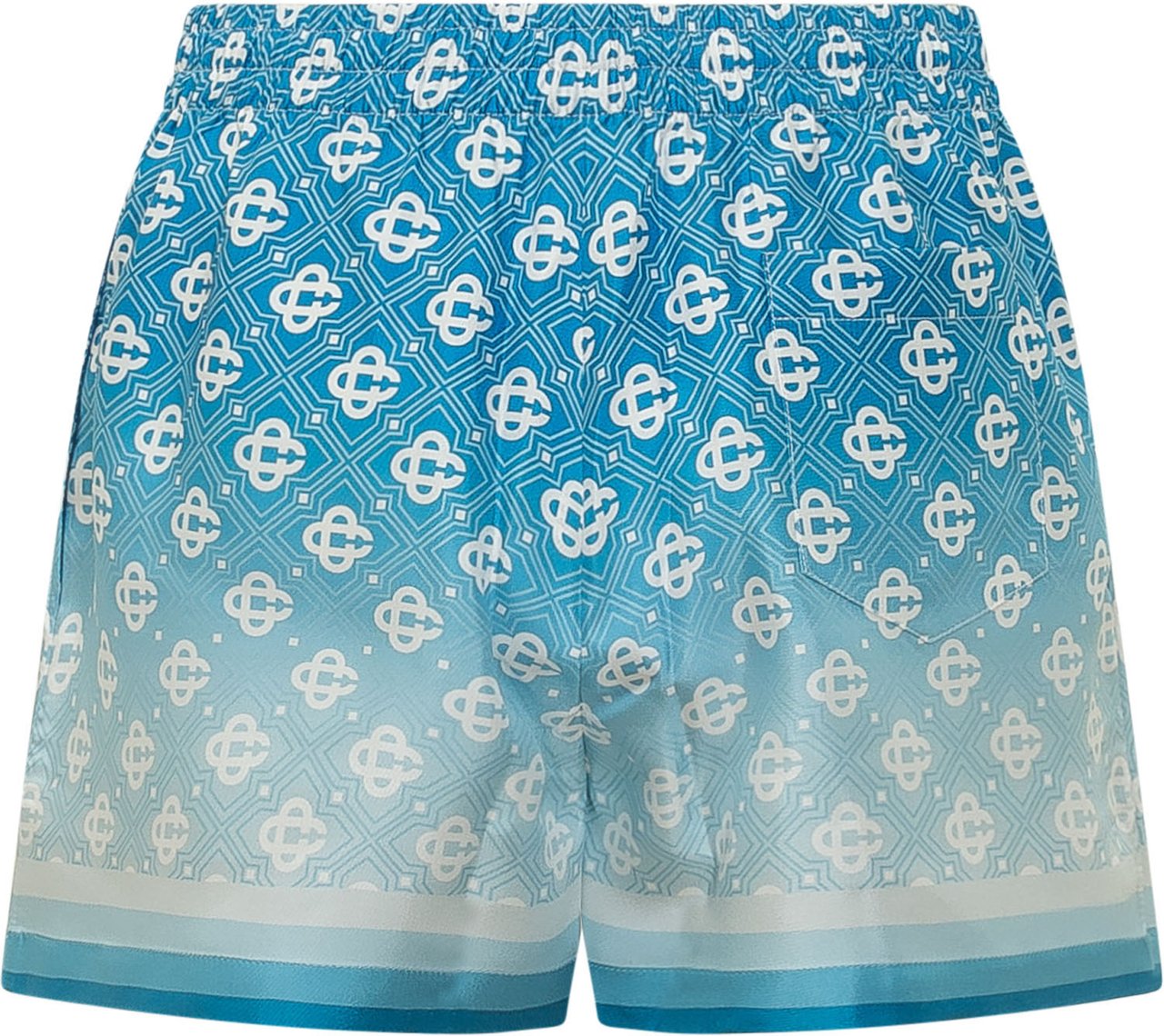 Casablanca Shorts con Vita Elastica e Stampa Geometrica Cyaan