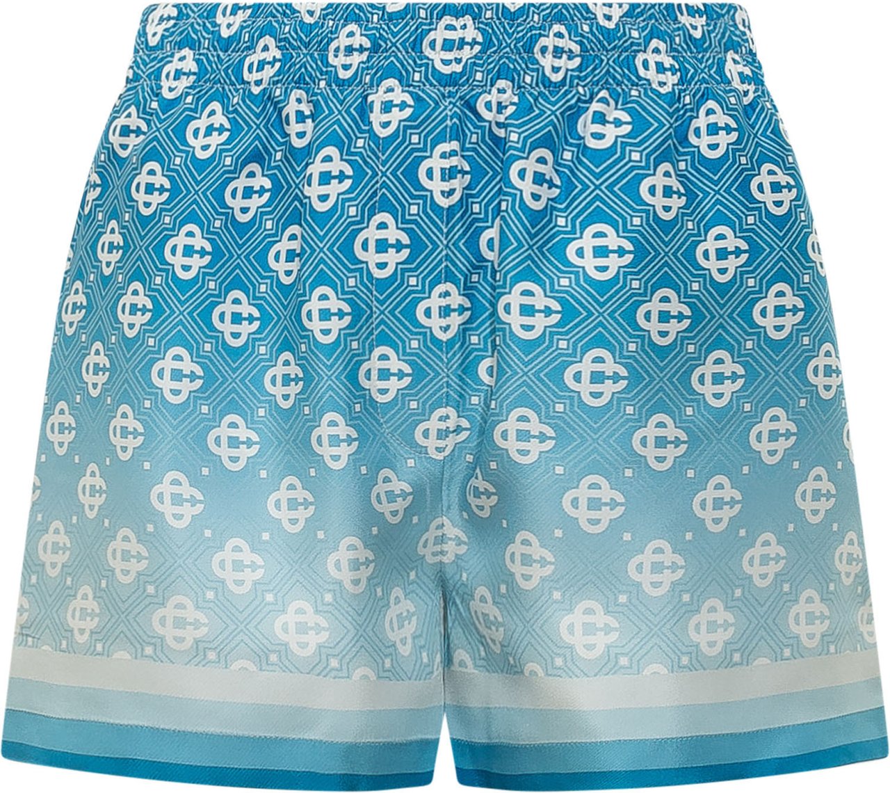 Casablanca Shorts con Vita Elastica e Stampa Geometrica Cyaan