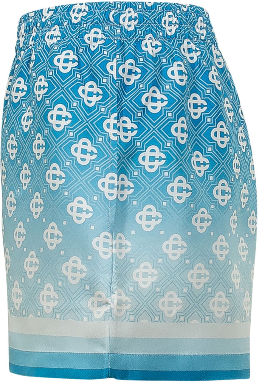 Casablanca Shorts con Vita Elastica e Stampa Geometrica Cyaan