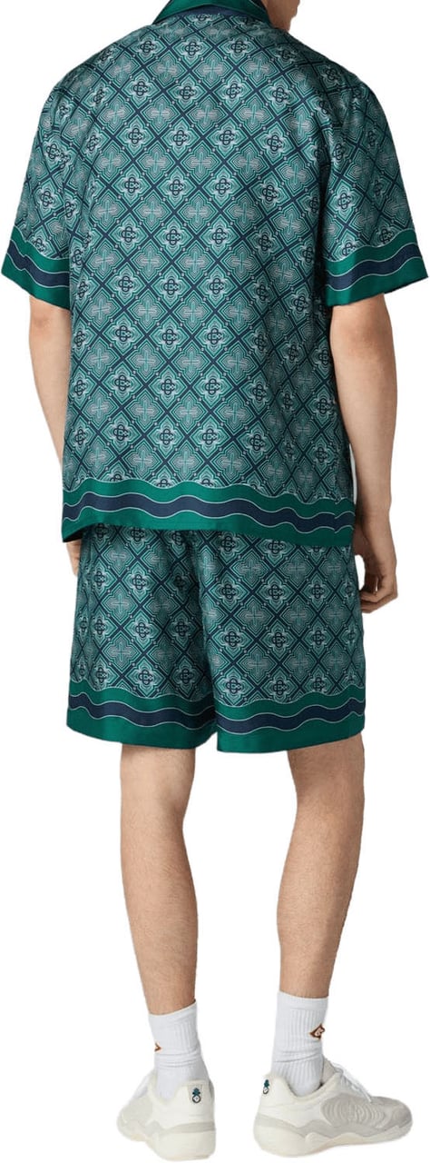 Casablanca Zijde shorts met stralend monogram Groen