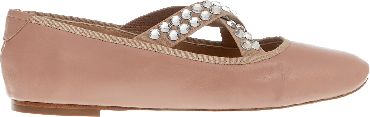 Casadei Ballerina Rosa Incrocio Strass Roze