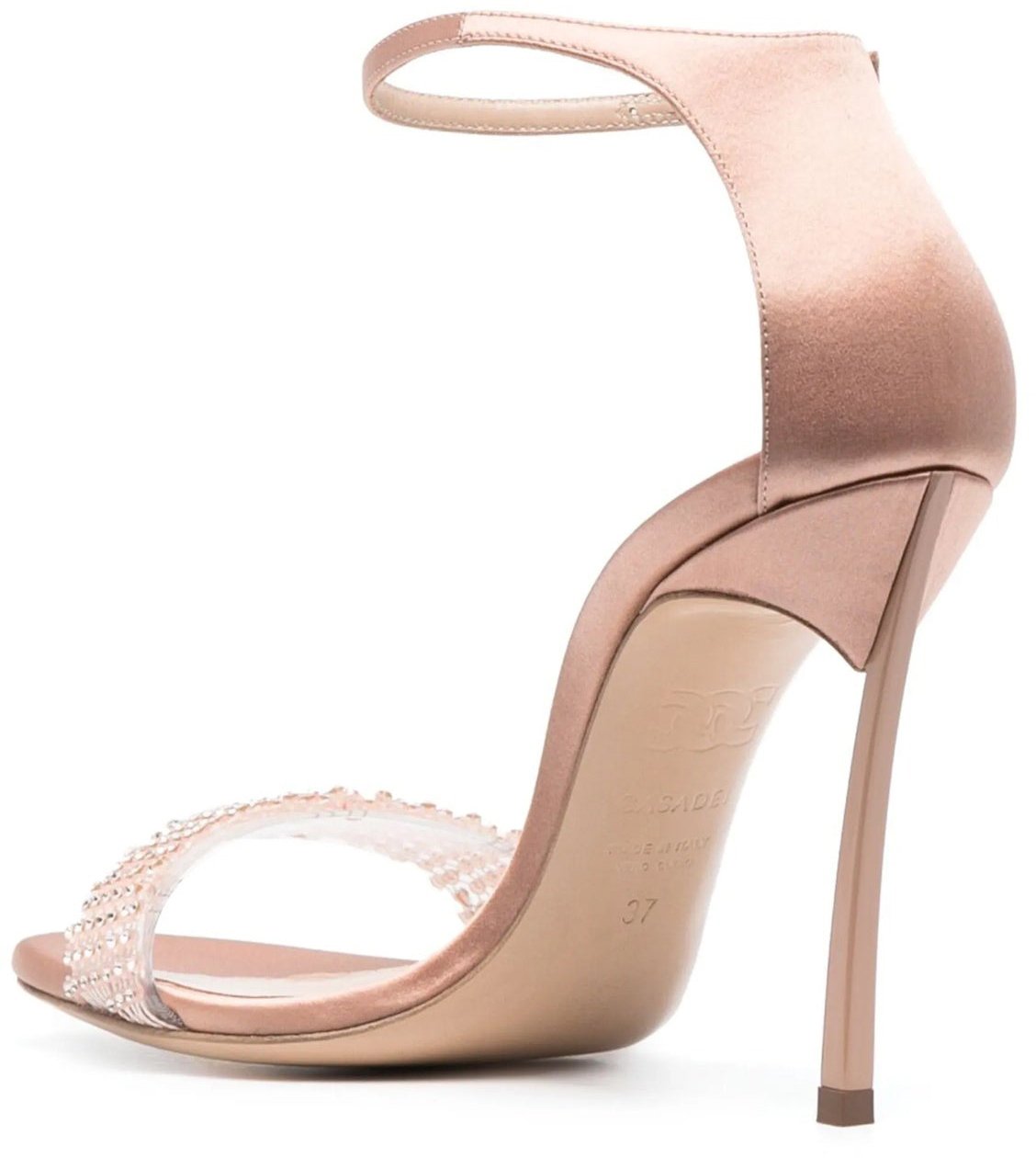 Casadei Casadei 100mm Blade Twenties Satin Sandals Beige