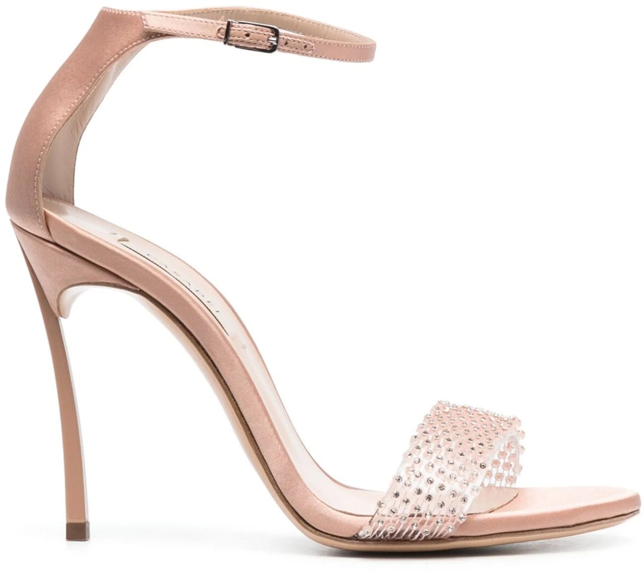 Casadei Casadei 100mm Blade Twenties Satin Sandals Beige