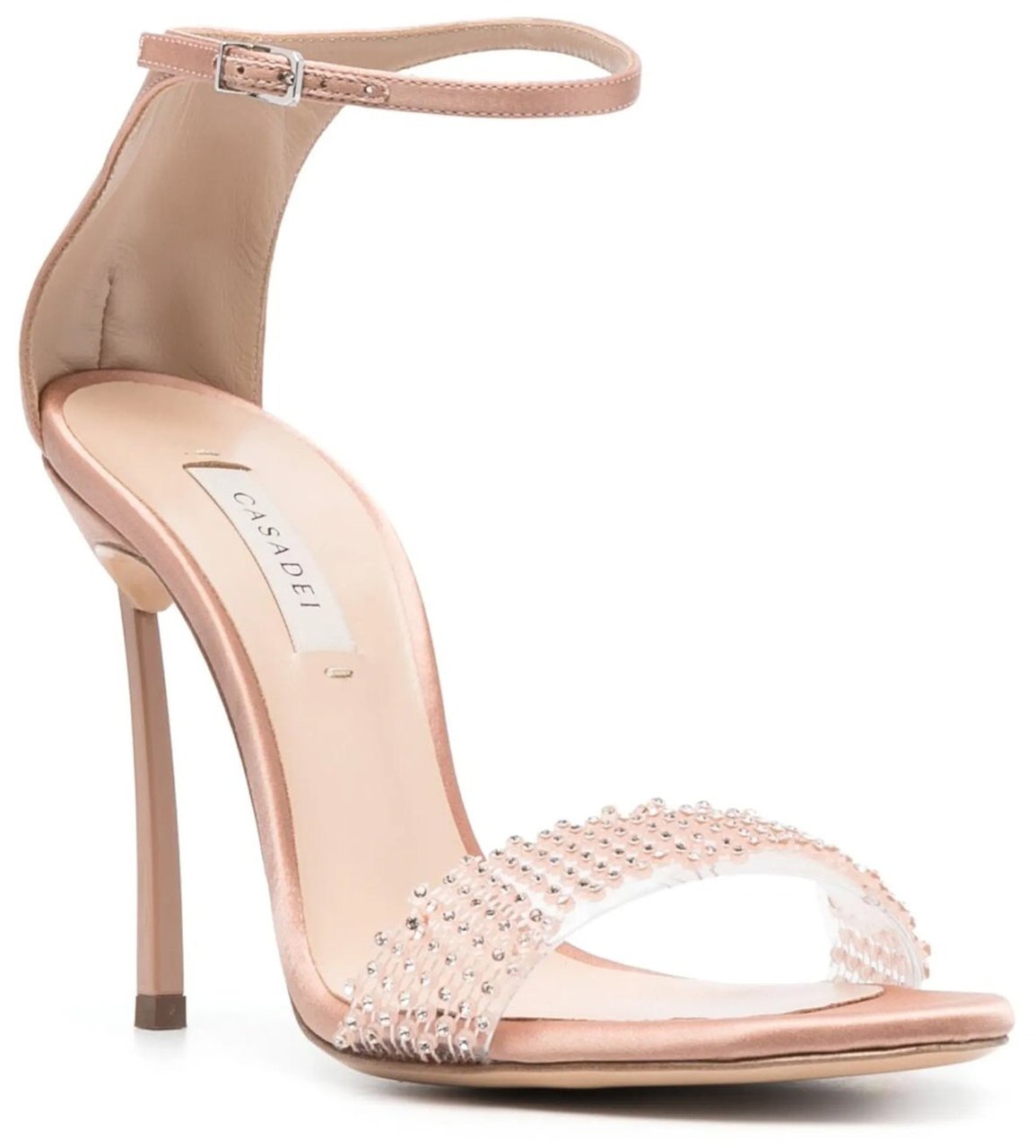 Casadei Casadei 100mm Blade Twenties Satin Sandals Beige