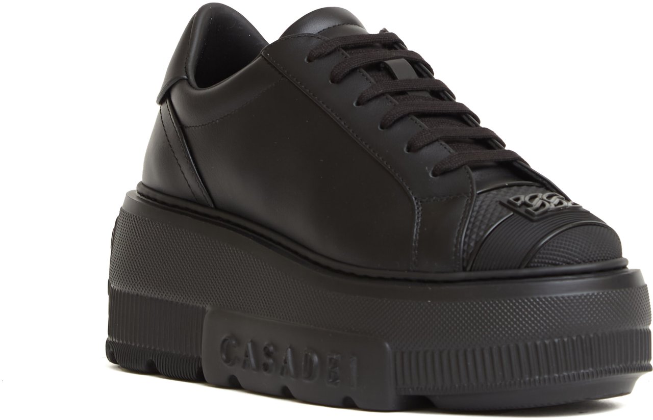 Casadei Sneakers Salen In Pelle Nera Zwart