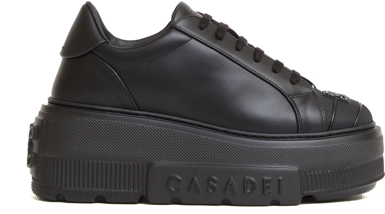 Casadei Sneakers Salen In Pelle Nera Zwart