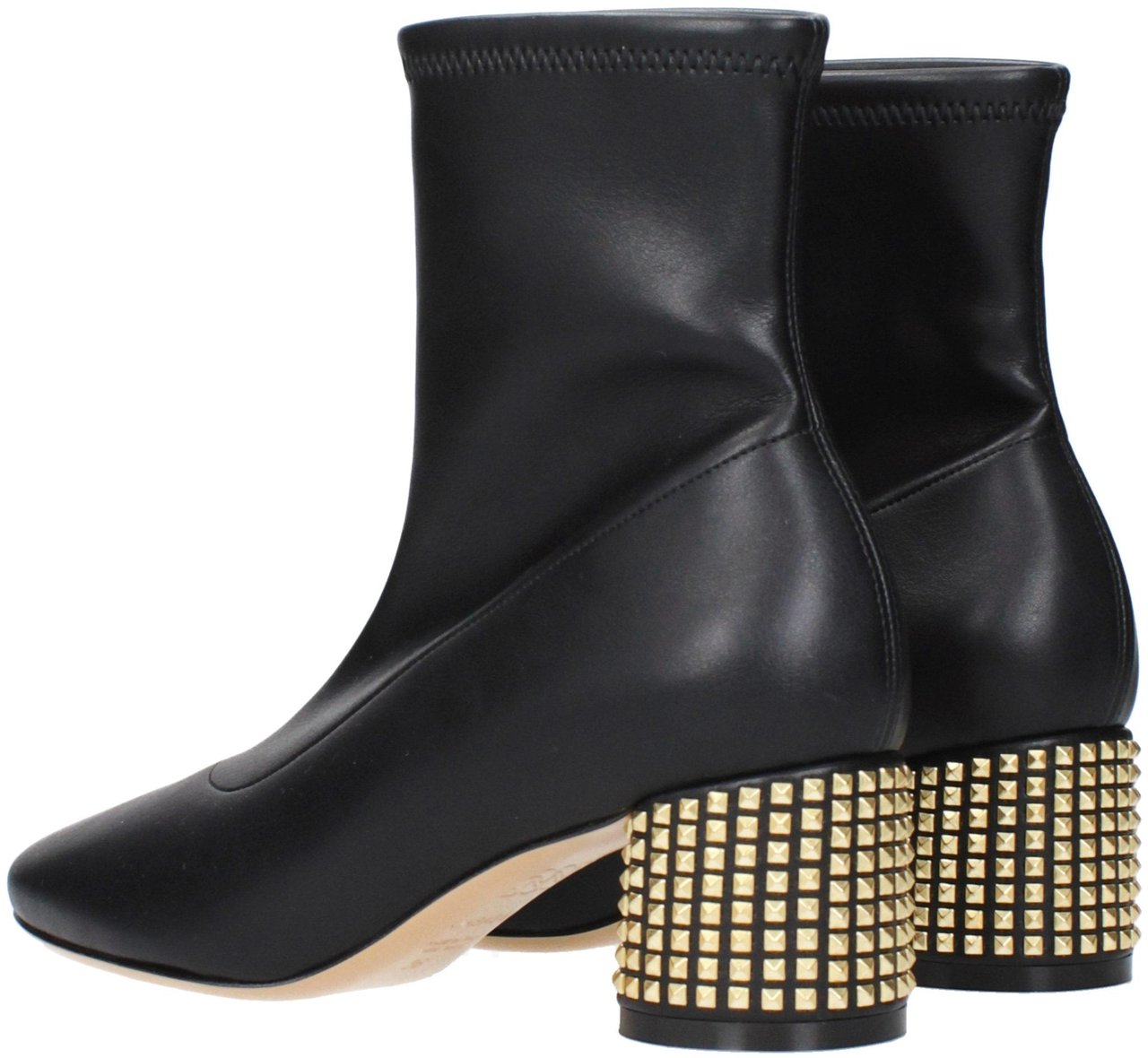 Casadei Black Leather Ankle Boots Zwart