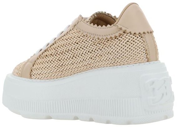 Casadei Beige Other Fibres Platform Sneakers Beige
