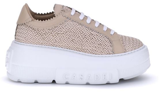 Casadei Beige Other Fibres Platform Sneakers Beige