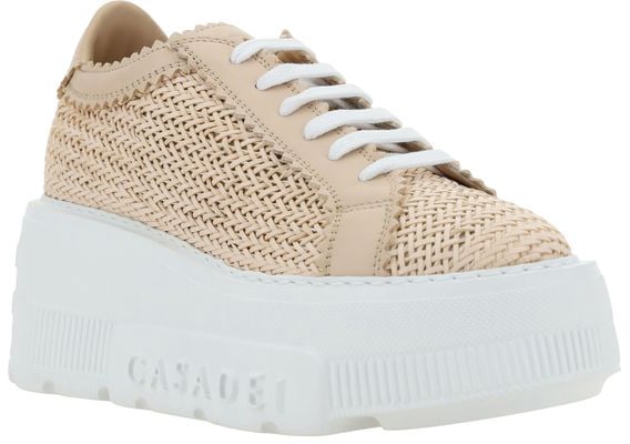 Casadei Beige Other Fibres Platform Sneakers Beige