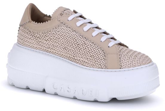 Casadei Beige Other Fibres Platform Sneakers Beige