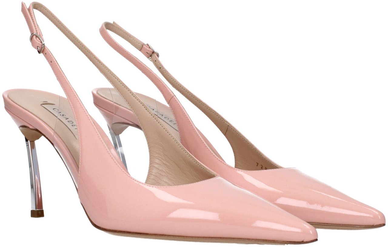 Casadei Pink Leather High Heel Pumps Roze