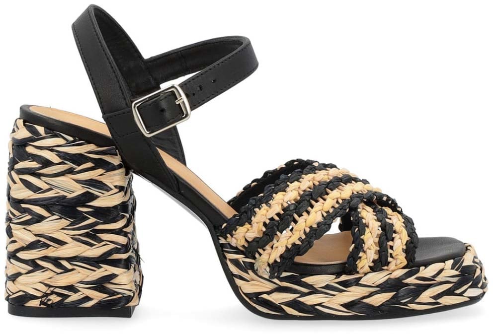 Castaner Valeria Rafia Woven Sandals Zwart