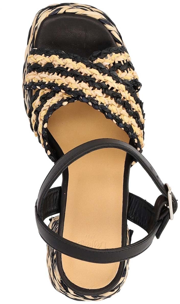 Castaner Valeria Rafia Woven Sandals Zwart