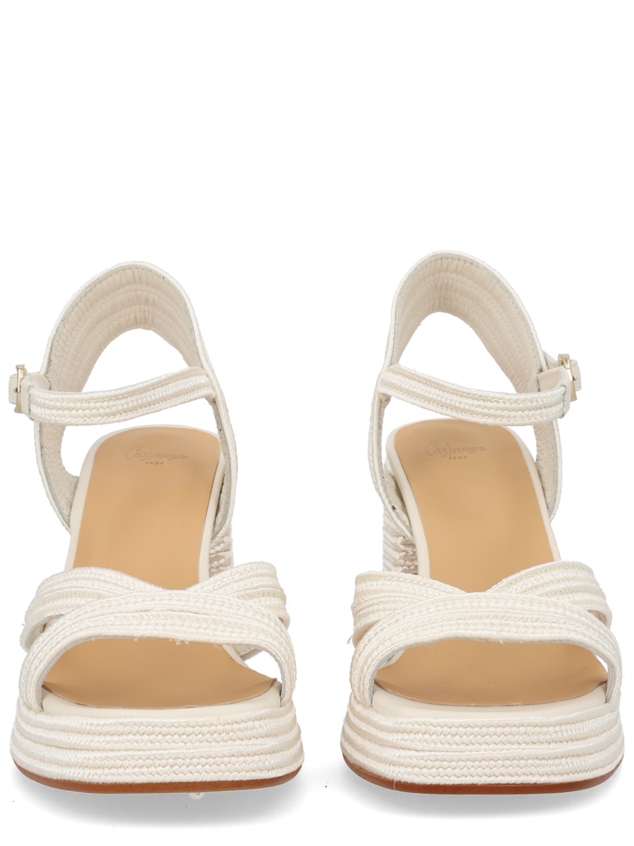 Castaner Neutrals Valley Crisscross Metallized Polyester Sandals Neutraal